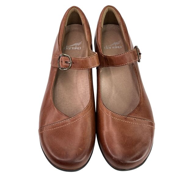 Dansko Fawna Women’s US 10 EU 40 Burnished Brown Leather Mary Jane Comfort Shoes - Picture 2 of 13